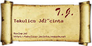 Tekulics Jácinta névjegykártya